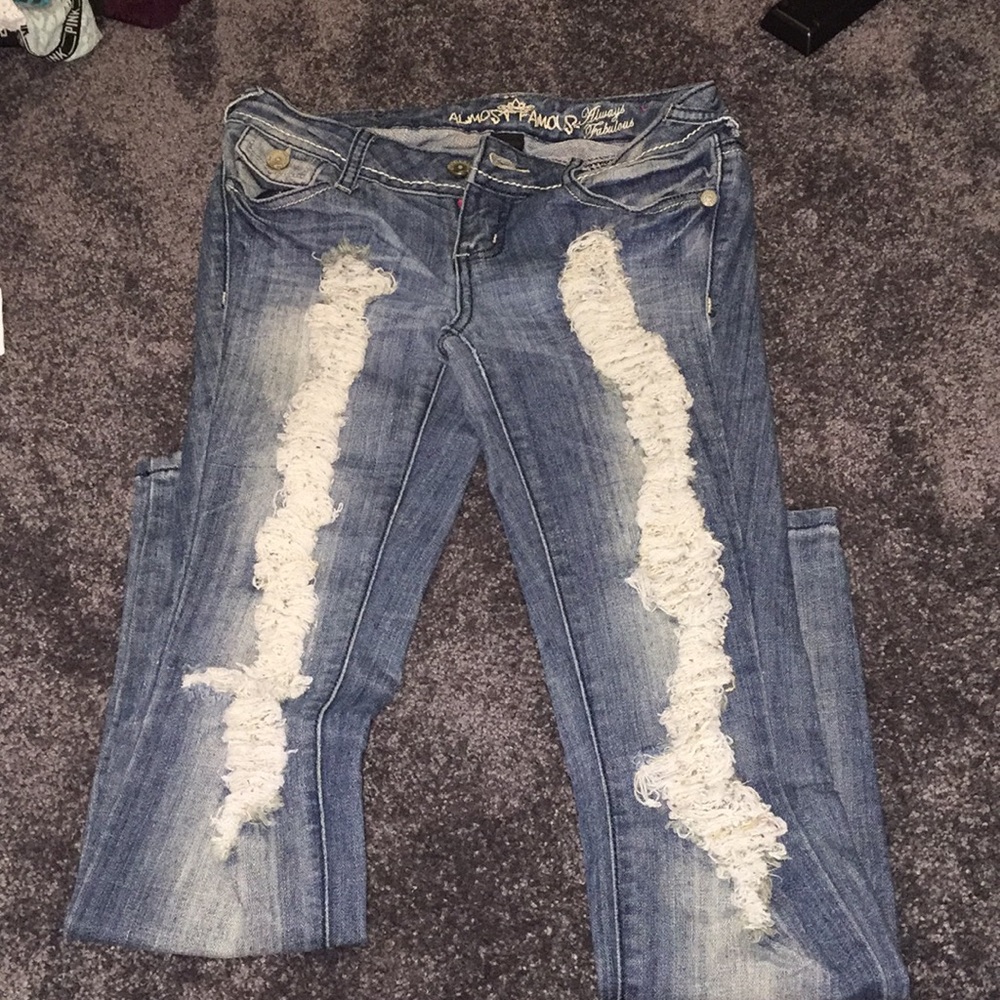 Skinny Legged Ripped Jeans